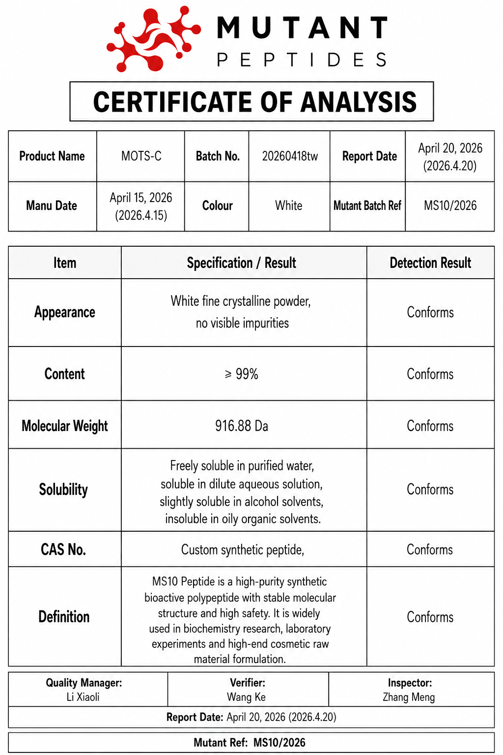 MOTS-C 10mg